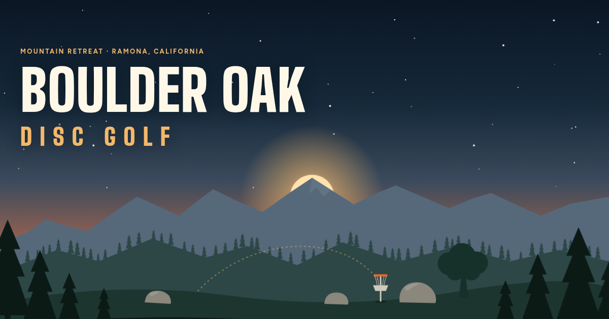 The top of the Boulder Oak Disc Golf page